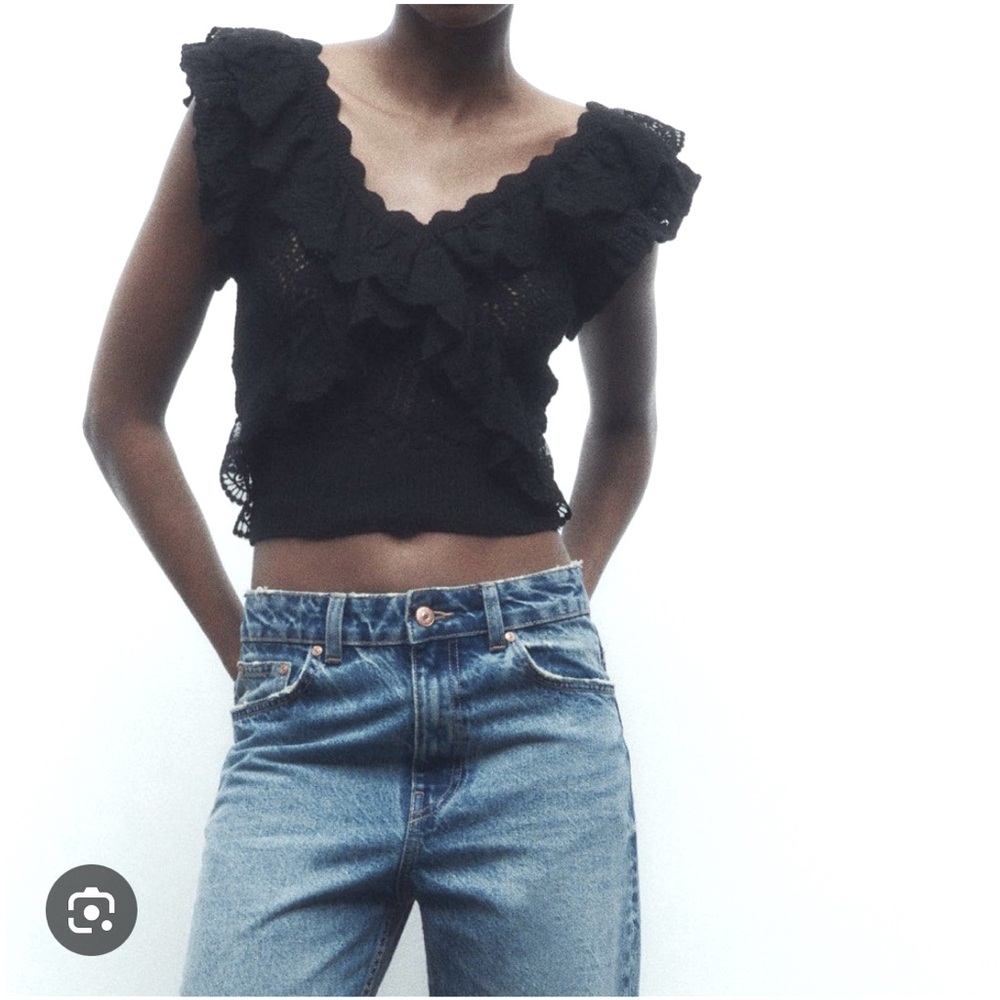 ZARA RUFFLED KNOT TOP